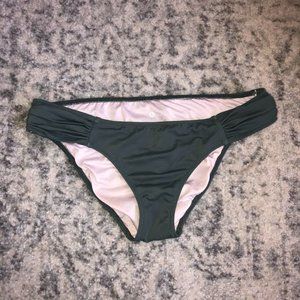 Ruched Waist Olive Green Bikini Bottoms